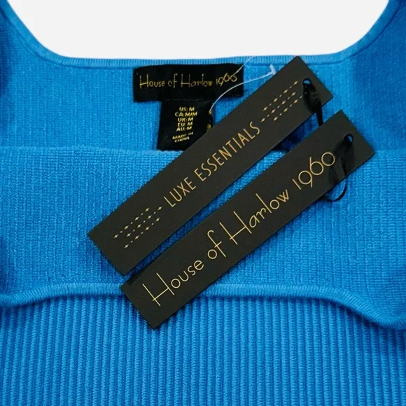 HOUSE OF HARLOW 1960 Ribbed Stretch Luxe Essentials Knit Crop Top NWT Medium - Picture 3 of 3